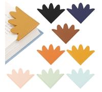 8Pcs PU Leather Corner Bookmarks, Lovely Heart & Daisy Shaped Page Markers,Leather Book Marks Set with Clear Storage Box, Delightful Gift for Women Friends, Book Lovers,Readers & Students (Daisy)