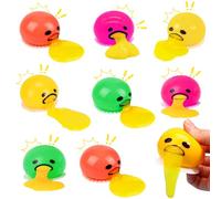 8Pcs Puking Ball, Vomiting Egg Yolk Toy, Stress Balls Mochi Squishy Toys for Kids, Cute Yellow Sucking & Vomiting Eggs , Funny Squeeze Fidget Party Gift for Adlut Kid