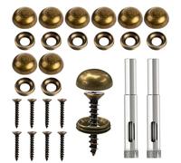 8Pcs Pure Brass Decorative Screw with Caps, Metal Screw Covers Upholstery Tacks Mirror Screw Gold Decorative Screws for Wall Hangings Painting, Wood Handcrafted, Furniture Fixing