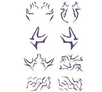8PCS Purple Hunters Stickers Temporary Tattoos for Face,Chest,Arms & Thighs,K-Pop Tattoo Stickers for Teens & Adults,Waterproof Anime Style Fake Tattoos for Festival, Rave & Cosplay Party