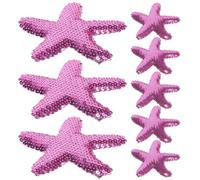 8pcs Purple Star Hair Clips for Young and Women, Cute | Mini Sequined Fabric and Metal Barrette, Birthday or Dating Styling, Long Lasting, Easy to Use