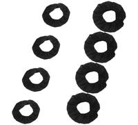 8pcs Pushchair Wheel Covers, Black Oxford Cloth Dustproof Slip-on | Travel Friendly for Mall Visits and Public Transport, Keeps Hardwood Floors Cleaner Quick Fit