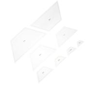8pcs Quilting Ruler Template Set 1 to 7 Inch Half Hexagon Shapes | Multi-angle Pattern Drafting with Built-in Scale and Positioning Lines, for Patchwork Blankets and Craft Workshops