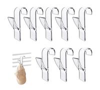 8PCS Radiator Hooks Transparent Round Towel Rail Radiator Hooks Small Hinges Movable Radiator Hook Clothes Radiator Hanger Towel Rack Hook Radiator Hooks for Towels for Bathroom Kitchen Hanging