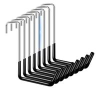 8pcs Rafter Hooks Large 7.5inch S Garage Hooks Heavy Duty S Shaped Ladder Holder Anti Slip Bicycle Hanger Brackets for Garage Tool Chair Hose Storage(Black)