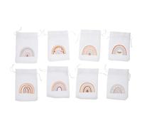 8Pcs Rainbow Burlap Favor Bags with Drawstring Pouches for Jewelry Candy Treats for Weddings Birthdays Seasonal Celebrations