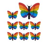 8PCS Rainbow Butterfly Hair Clips with Foldable Wings for Women, 3D Butterflies Hairclip Pride Month Festival Hair Accessories for LGBTQ Celebrations and Party Events Headpiece Outfit