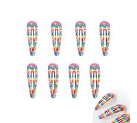 8PCS Rainbow Gradient Glitter Hair Clips Sparkly Sequins Snap Hairclips Cute Clips for Hair Mermaid Style Barrettes for Women Shiny Fine Colored Droplet Shaped Hairclips Accessories