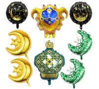 8Pcs Ramadan Mubarak Balloons Decorations, Large Eid Mubarak Balloon for Ramadan and Eid Celebrations - Ideal for Muslim Festive Decorations and Party Supplies