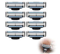 8Pcs Razor Blades Refills Compatible with Gillette Mach 3 Men's Razor Blades with Dual Lubricating Strips,Smooth Hair Removal,Upgraded Replaceable Blades,Easy to Replace Compatible with Gillette