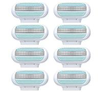 8Pcs Razor Blades Women, Comfort Smooth 3 Layer Blade Design, Washable Replacement Razor Heads, Razor Blades Refill for Gillette Venus Razor Blade Women