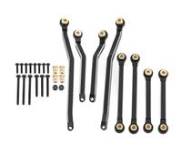 8PCS RC Wheelbase Link Rod Copper Aluminum Alloy RC Chassis Linkage Pull Rod for HOBBYPLUS 1/18 4WD CP18P RC Cars (Black)