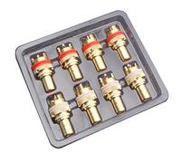 8PCS RCA CMC Female Red White RCA Female Connector Socket Chassis Phono Copper Plated Plug Connector