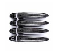 8pcs Real Carbon Fiber Auto Outer Door Handle Cover Compatible for Maserati Ghibli Quattroporte Levante LHD Car Styling(4 dr with Sensor)