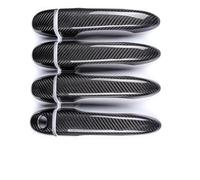 8pcs Real Carbon Fiber Auto Outer Door Handle Cover Compatible for Maserati Ghibli Quattroporte Levante LHD Car Styling(4 dr Without Sensor)