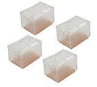 8pcs Rectangular Transparent Silicon Gel Chair Leg Caps Feet Pads Furniture Table Covers Wood Floor Protectors