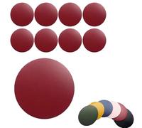8pcs Red Round Leather Drinking Coasters 10CM,PU Leather Cup Mats For Cafe,Bar