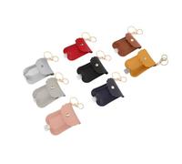 8pcs Refillable Hand Bottle Keychain Leather Pp Portable Travel Kit