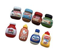 8Pcs Refrigerator Magnets Cartoon Sauce Bottle Fridge Magnets Decorative Magnets Ornaments For Kitchen And Office Use