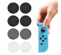 8PCS Replacement Button Caps for Switch Joycon,Thumbsticks Protector Covers for Switch/Lite,Silicone Protective Caps for Joystick 3D Grips Caps & Enhanced Gaming Comfort（Black, Gray, White）