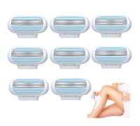 8Pcs Replacement Razor Blades for Gillette Venus 3-Layer Ultra-Smooth Women’s Razor Refills Easy to Replace Effortless Glide for Body Skin Bathroom Summer Beach Parties Dress Travel Gifts, Blue