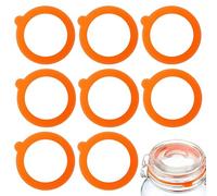 8Pcs Replacement Silicone Seals for Kilner Jar Seals, Waterproof Silicone Rubber Seals for Kilner Jars, No Air Holes Silicone Gasket for Kilner Jar Seals Replacement (Orange)