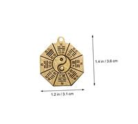 8Pcs Retro Copper Bagua Pendants Key Ornaments Multipurpose DIY Decorations for Keychains Necklaces Crafts Traditional Taoist Feng Shui Charms