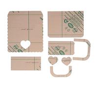 8Pcs Reusable Acrylic Templates, Heart Shaped Clear DIY Leather Pattern Boards for Shoulder Bag Making, Durable Quilting Sewing Template Set with Protective Film for