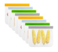 8Pcs Reusable Gallon Freezer Bags, Leakproof Gallon Vegetable Snack Sandwich Bag, Food Storage Bags for Vegetable Sandwich, Fruits, Snack, Travel Items(COLOR:8pcs)