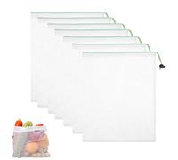 8pcs Reusable Mesh Fruit Bags 35 * 30cm Vegetable Bags Drawstring Netted Mesh Bags for Fresh Vegetable/See Through Mesh Produce Bags for Storage Fruit Vegetable