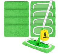 8Pcs Reusable Microfiber Mop Pads Compatible with Swiffer Sweeper,Replacement Dry Sweeping Cloths & Wet Mopping Pads Refills,Washable Mop Pads for Multi-Surface Floor Cleaning