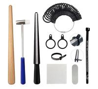 8PCS Ring Sizer UK Ring Measurement Tool, Rings Gauges Finger Sizer UK Making Kit with Polishing Strip, Cleaning Cloth and Plastic Hammer, A-Z Rings Measurement Tool for Finger Measure Jewellery