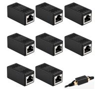 8Pcs RJ45 Coupler, Ethernet Network Cat6 Cat5e Cat7 Female to Female Connector, Eethernet Coupler,Ethernet Cable Connector,Inline LAN Extender for Double Shielding Patch Panel & Wall Socket Repair