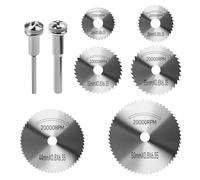 8Pcs Rotary Drill Saw Blades for Dremel Rotary Tool 6 Sizes Cutting Discs for Dremel Accessories (22-50mm) Circular Saw Blades Wood Plastic PVC Pipe Metal with 1/8" and 1/4" Round Shank Mandrels