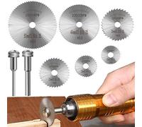 8Pcs Rotary Drill Saw Blades, Steel Saw Disc Wheel Cutting Blades with 1/8" Straight Shank Mandrel for Drills Rotary Tools (Power tools are not included)