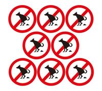 8pcs round Dog No Pooping Warning Stickers Pvc Signs