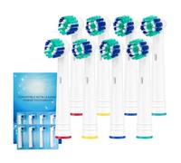 8PCS Round Electric Toothbrush Head, Oral-B Round Replacement Electric Toothbrush Heads, Suitable for Most Braun Oral-B Electric Toothbrushes, Effective Deep Oral Cleaning and Plaque Removal(White)