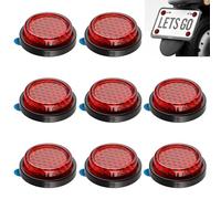 8PCs Round Motorcycle Number Plate Reflectors,Stick-On Safety Reflectors