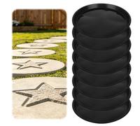 8pcs Round Stepping Stone Mold, Concrete Paver Shape Molds for Cement Reusable 10.24in Plastic Cement Forms for DIY Garden Walkway Patio Path Outdoor Landscaping