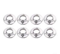8PCS Round Wardrobe Rail Locking End Bases for 25mm Rods, Durable Metal Flanges for Closet Support and Wardrobe Organization