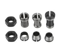 8pcs Router Collet Chuck Set for Engraving and Trimming Machines, 6mm/6.35mm/8mm Carbon Steel Milling Tools with High for Precision and Stable Clamping Performance