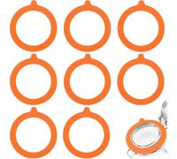 8PCS Rubber Seals - Replacement Silicone Gaskets - Waterproof Jar Seals - Compatible with Kilner Jars - 2mm Thick - Inner Diameter 70mm Outer Diameter 97mm (Orange)