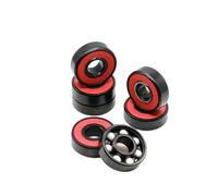 8pcs S608 2RS CB Red 8x22x7mmInline Roller Skate Wheel Bearing RS Anti Rust Skateboard Ball Bearings S608RS Sealed