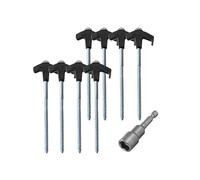 8Pcs Screw in Tent Stakes with Hex Socket Heavy Duty Spiral Screw Tent Stakes Pegs Screw for Outdoor Camping Black