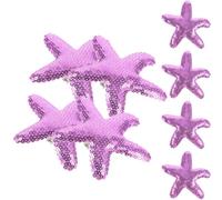 8pcs Sea Star Hair Clips with Rainbow Sequins for Mermaid Hairstyles | Purple Artificial Leather Design, Secure Support for Buns and Braids, Cute Sparkle Accents for Parties and Dance Recitals