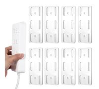 8Pcs Self Adhesive Power Strip Holder, Mobile adhesive Punch-Free Socket Holder Protector, Self Sticky Desktop Socket Fixer for Home, Kitchen, Office - Attaches to Wood, Plastic, Metal, Ceramic