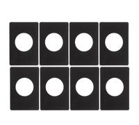 8pcs Self Adhesive Stainless Steel Door Lock Hole Repair Plate Black
