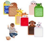 8Pcs Sensory Mats for Kids - Educational Animals Sensory Pads Fidget Toys for Kid Toddler Baby, Autism Sensory Tiles Wall Panel Disorder Toys for Tactile Play/Anxiety Relief, Playful Learning Gift