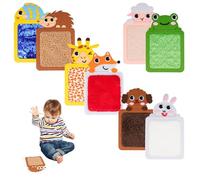 8Pcs Sensory Mats for Kids - Educational Animals Sensory Pads Tiles Wall Panel Disorder Fidget Toys for Kid Toddler Baby Autism Tactile Play/Anxiety Relief, Playful Learning Gift