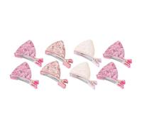 8pcs Sequins Cat Ear Hair Clip Barrette Random Colour | Pvc Nylon Plastic, Lovely Pretty Innocent Styling, Makeup Use Random Color